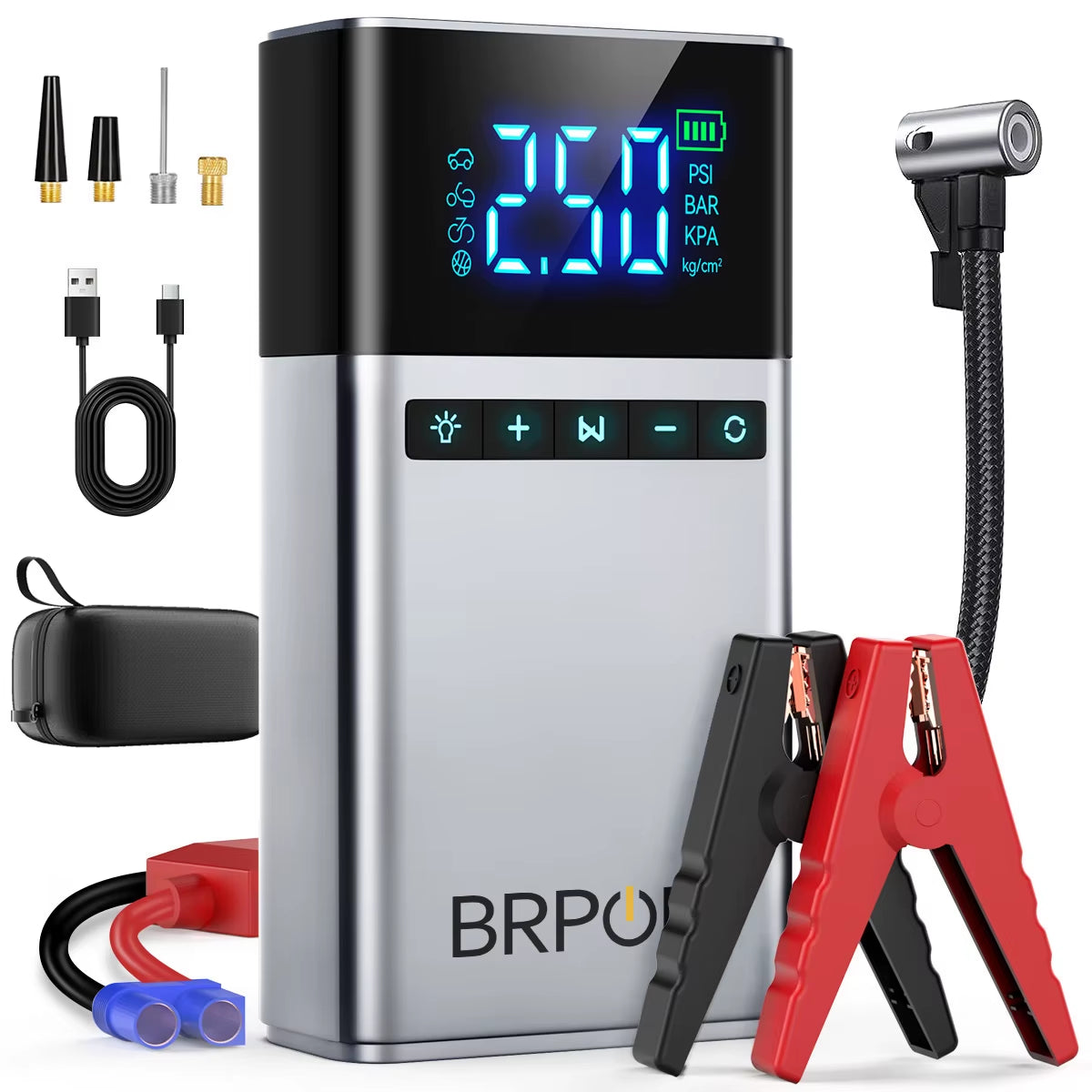 Portable Car Starter with Air Compressor 150 PSI 7500A Starter 12V Car Battery Starter Box Car Battery Jumper Starter