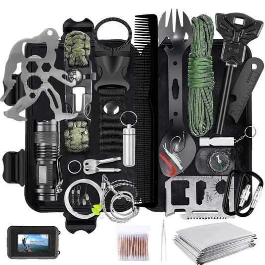 Survival Kits 26 in 1, Survival Gear and Equipment Fishing Hunting Birthday for Men, Camping Accessories, Cool Gadget, Camping Essentials